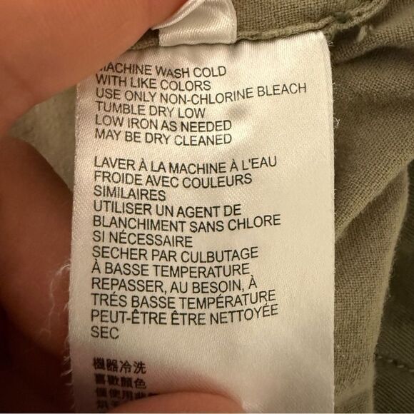 Anthropologie Bomber Jacket Womens Size L Olive Green Floral Full Zip Lyocell - Picture 8 of 11